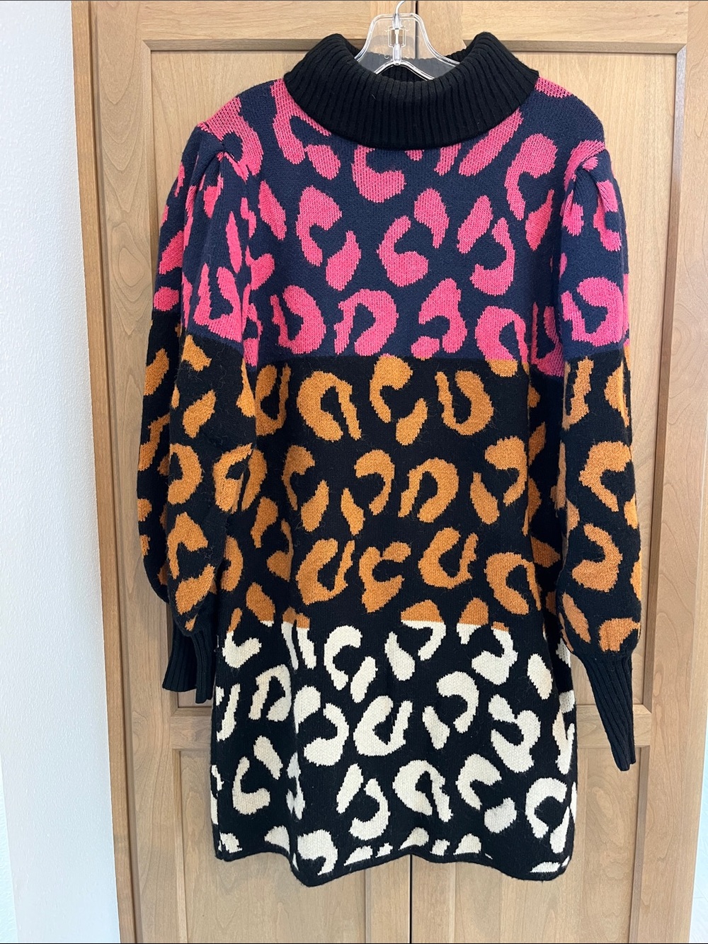 Farm Rio Leopard Sweater Dress